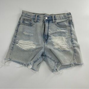 American Eagle Light Wash Bermuda Deconstructed mom shorts